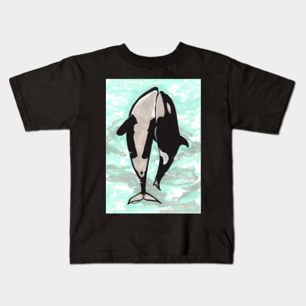 Killer whales Kids T-Shirt by Pendientera